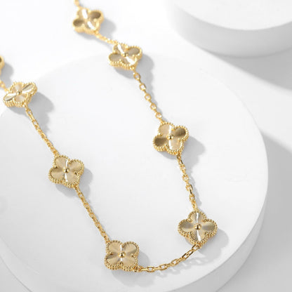 [CharmAmor]CLOVER 10 MOTIFS LASER NECKLACE