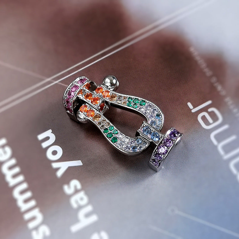 [CharmAmor]FORCE LARGE HORSESHOE  COLORED DIAMOND BRACELET ROSE GOLD