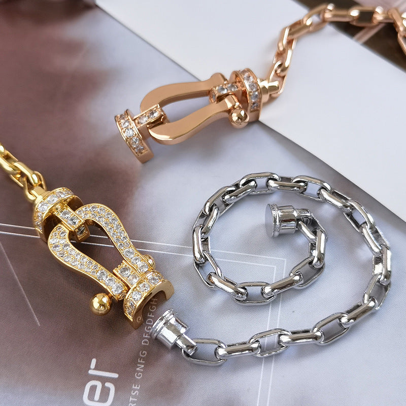 [CharmAmor]FORCE LARGE HORSESHOE CLASP  METAL BRACELET