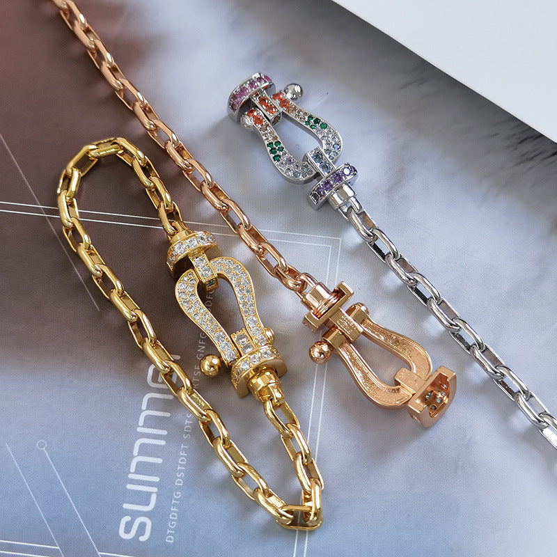 [CharmAmor]FORCE LARGE HORSESHOE CLASP  METAL BRACELET
