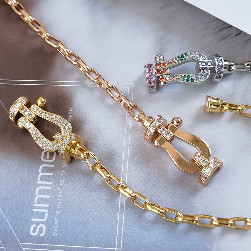[CharmAmor]FORCE LARGE HORSESHOE CLASP  METAL BRACELET