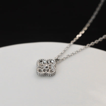 [CharmAmor]CLOVER MINI 9.5MM PENDANT DIAMOND NECKLACE