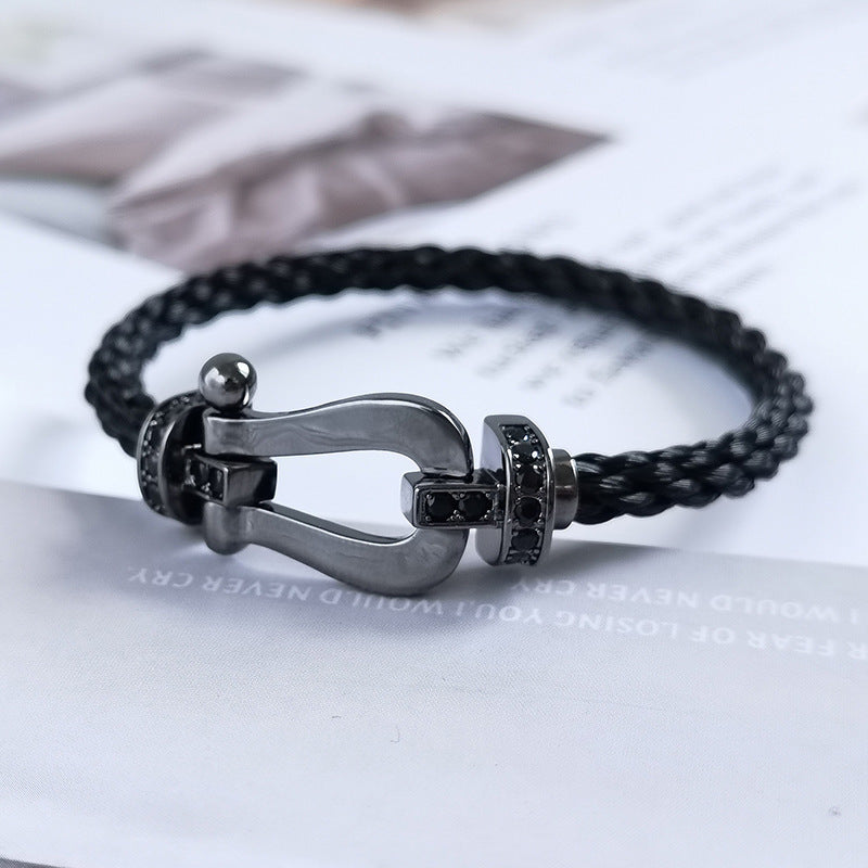[CharmAmor]FORCE LARGE SERIES HORSESHOE BLACK SAMURAI BRACELET