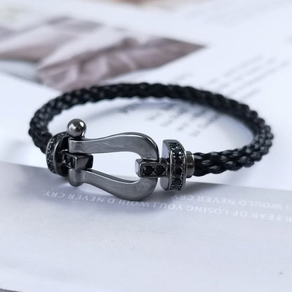 [CharmAmor]FORCE LARGE SERIES HORSESHOE BLACK SAMURAI BRACELET