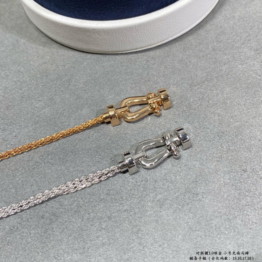 [CharmAmor]FORCE SMALL HORSESHOE  DIAMOND CHAIN ROPE BRACELET
