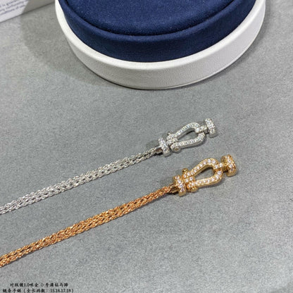 [CharmAmor]FORCE SMALL HORSESHOE  DIAMOND CHAIN ROPE BRACELET