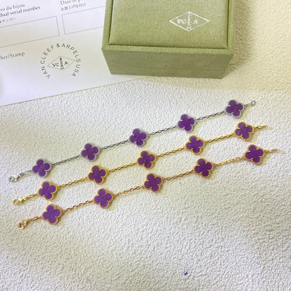 [CharmAmor] CLOVER 5 MOTIF VIOLET BRACELET COLLECTION