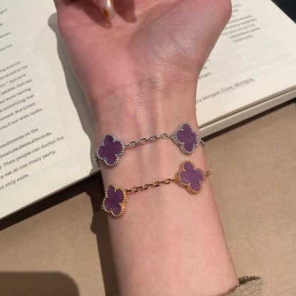 [CharmAmor]CLOVER  5 MOTIFS  PURPLE VIOLET BRACELET