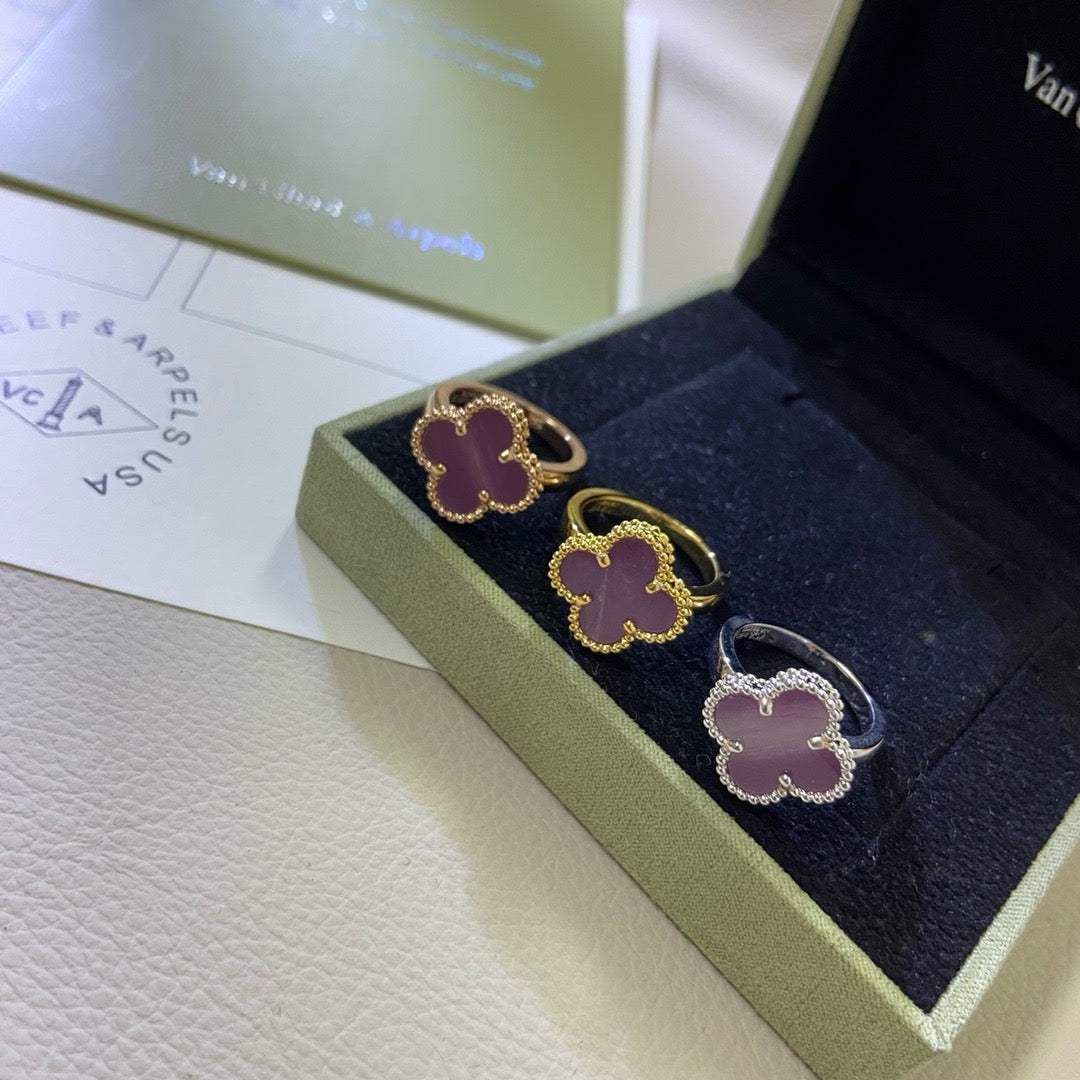 [CharmAmor]CLOVER  PURPLE VIOLET RING