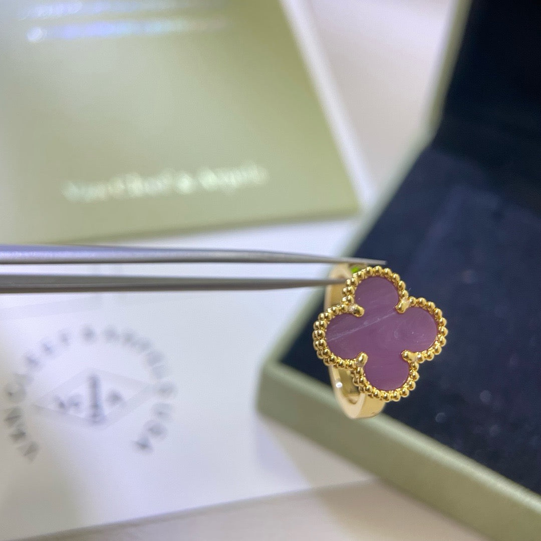 [CharmAmor]CLOVER  PURPLE VIOLET RING