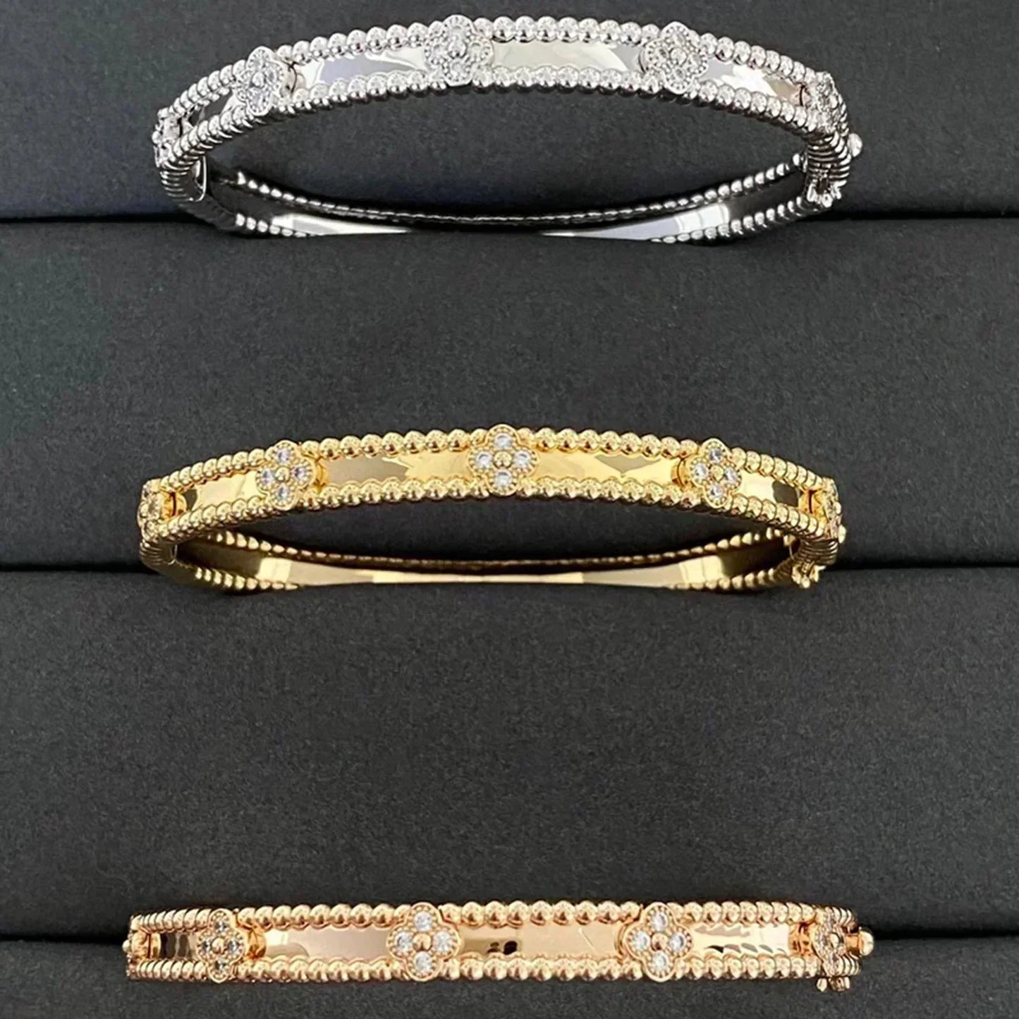 [CharmAmor]CLOVER BRACELET 4MM DIAMONDS