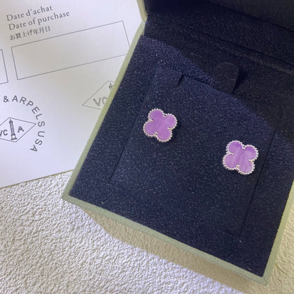 [CharmAmor]CLOVER MINI 9.5MM  PURPLE VIOLET EARRINGS