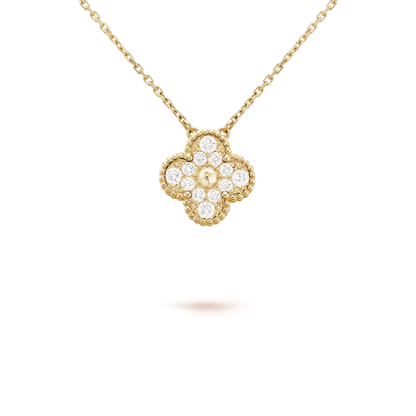 [CharmAmor]CLOVER 15MM DIAMOND SINGLE FLOWER NECKLACE