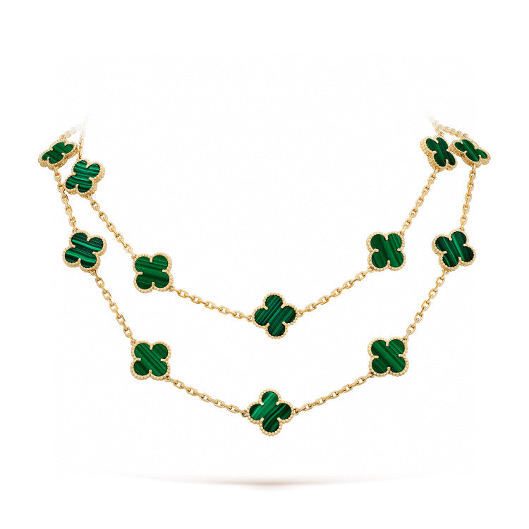 [CharmAmor]CLOVER 20 MOTIFS MALACHITE GOLD