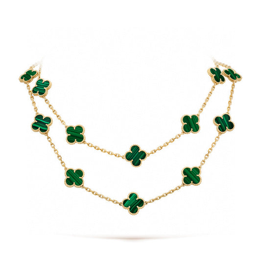 [CharmAmor]CLOVER 20 MOTIFS MALACHITE GOLD