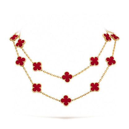 [CharmAmor]CLOVER 20 MOTIFS CARNELIAN NECKLACE
