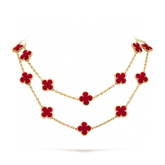 [CharmAmor]CLOVER 20 MOTIFS CARNELIAN NECKLACE