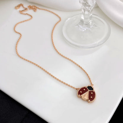 [CharmAmor]LUCKY  CARNELIANS LADYBUG NECKLACE