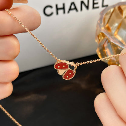 [CharmAmor]LUCKY  CARNELIANS LADYBUG NECKLACE