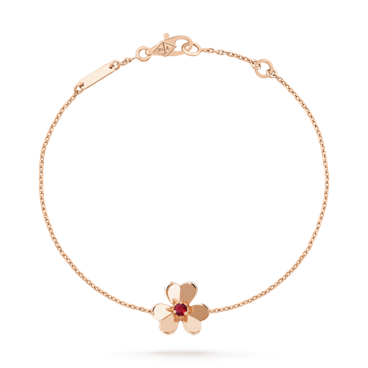 [CharmAmor]FRIVOLE GOLD FLOWER PINK MALACHITE BRACELET
