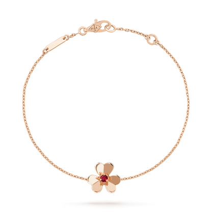 [CharmAmor]FRIVOLE GOLD FLOWER PINK MALACHITE BRACELET