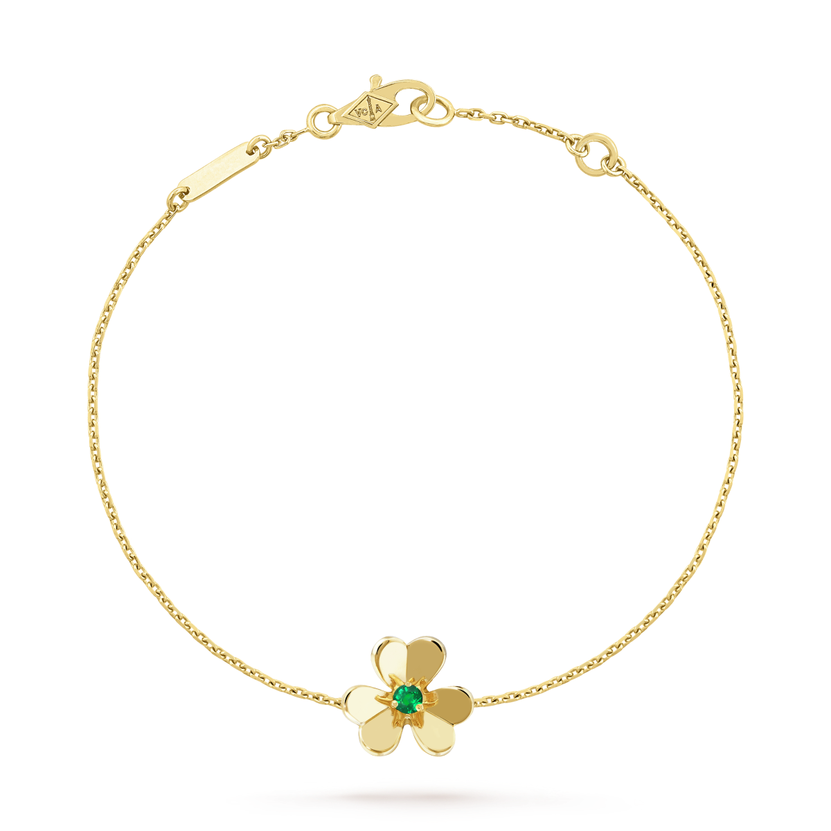 [CharmAmor]FRIVOLE GOLD FLOWER PINK MALACHITE BRACELET