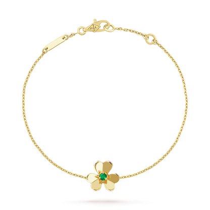 [CharmAmor]FRIVOLE GOLD FLOWER PINK MALACHITE BRACELET