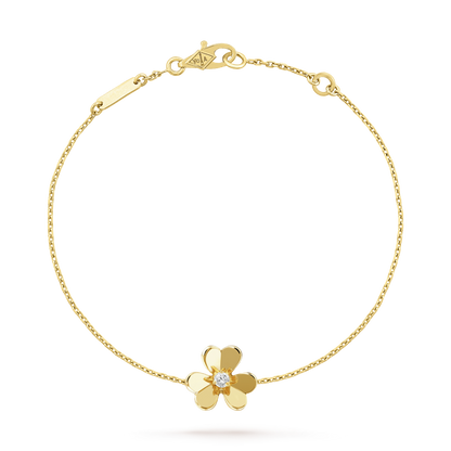 [CharmAmor]FRIVOLE GOLD FLOWER PINK MALACHITE BRACELET