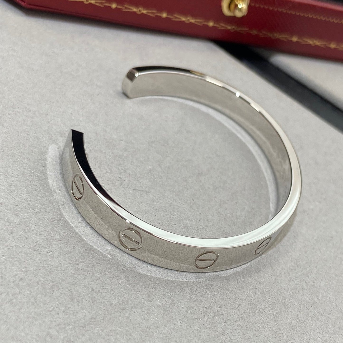 [CharmAmor]LOVE BRACELET 6.1MM 1 DIAMOND OPEN CUFF