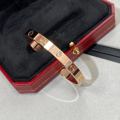 [CharmAmor]LOVE BRACELET 6.1MM 1 DIAMOND OPEN CUFF