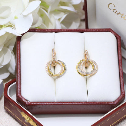 [CharmAmor]TRINITY HALF DIAMOND  EARRINGS