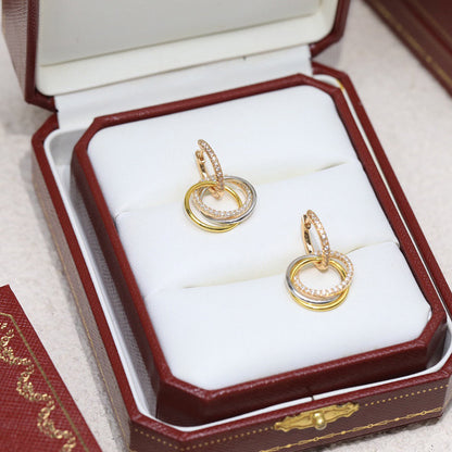 [CharmAmor]TRINITY HALF DIAMOND  EARRINGS
