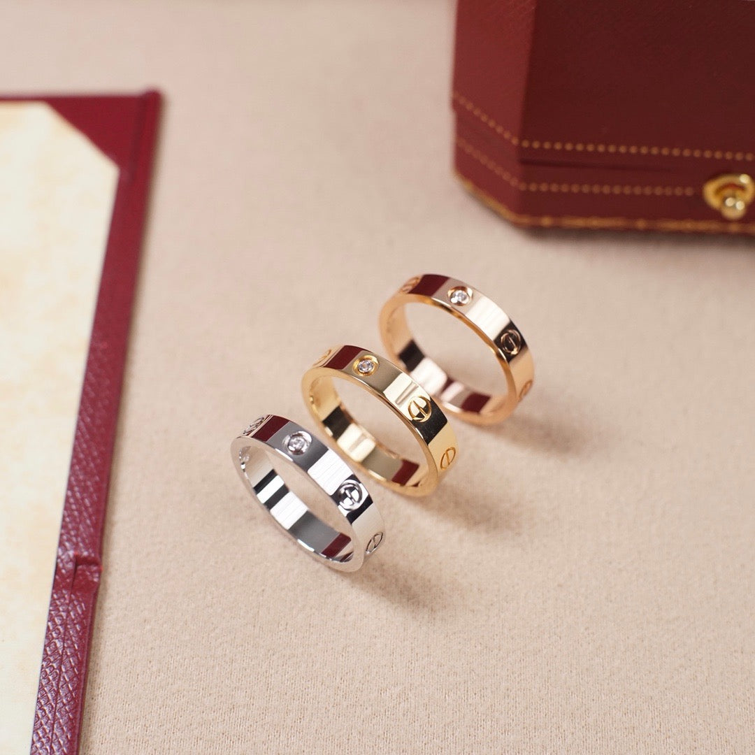 [CharmAmor]LOVE 4MM 1 DIAMOND RING