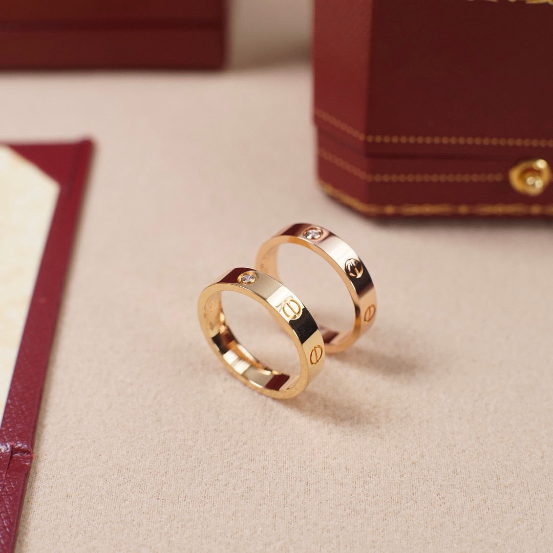 [CharmAmor]LOVE 4MM 1 DIAMOND RING