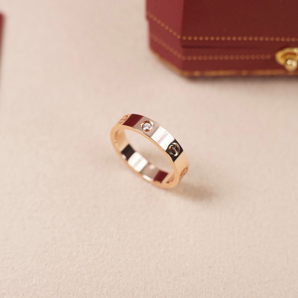 [CharmAmor]LOVE 4MM 1 DIAMOND RING
