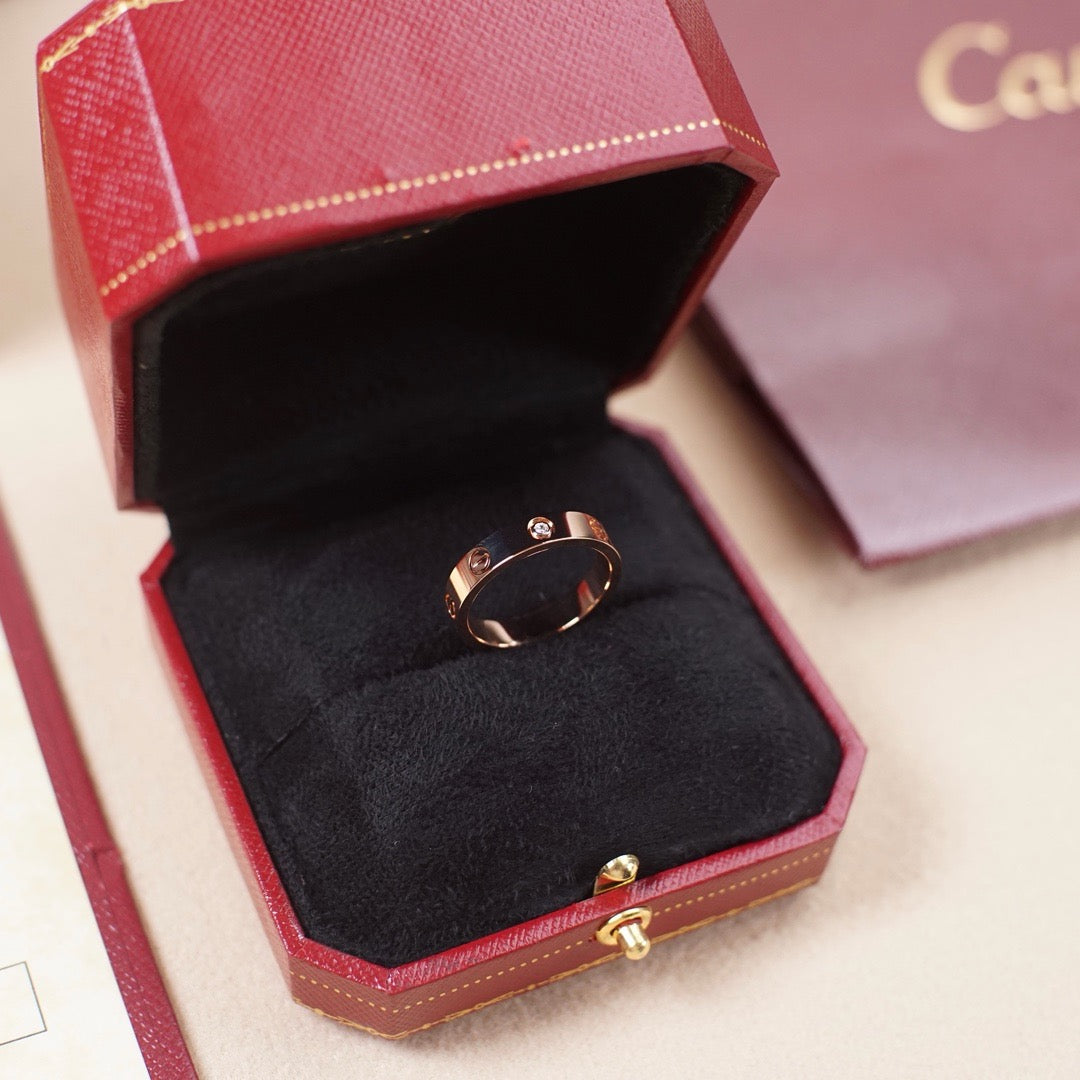 [CharmAmor]LOVE 4MM 1 DIAMOND RING