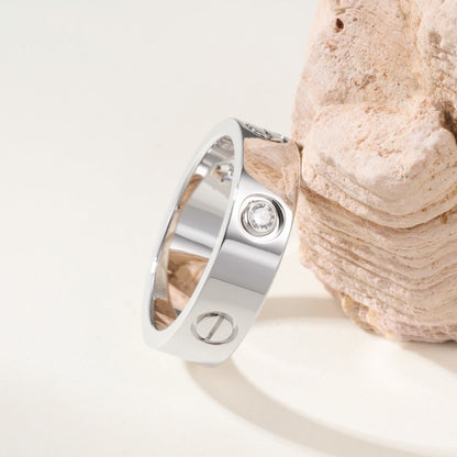 [CharmAmor]LOVE 4MM 1 DIAMOND RING