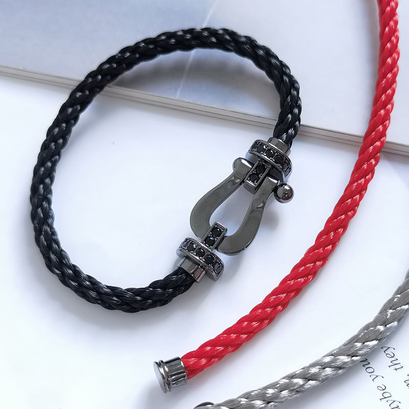 [CharmAmor]FORCE LARGE SERIES HORSESHOE BLACK SAMURAI BRACELET