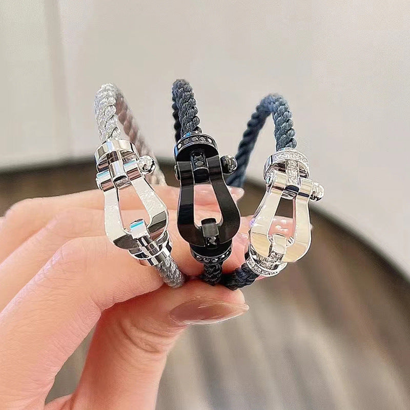 [CharmAmor]FORCE LARGE HORSESHOE FULL DIAMOND BRACELET GOLD