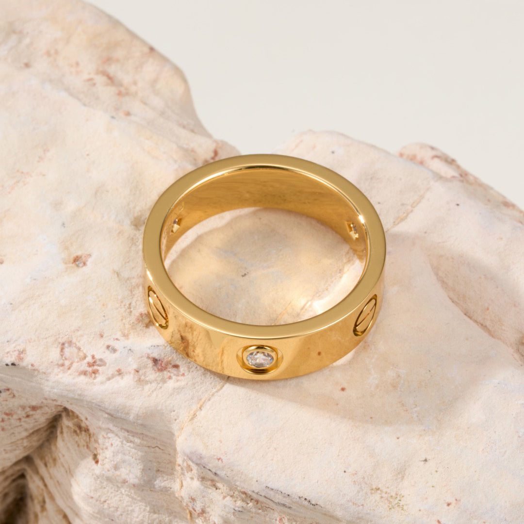 [CharmAmor]LOVE 4MM 1 DIAMOND RING