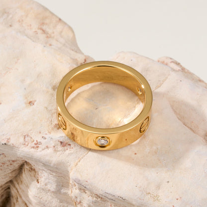 [CharmAmor]LOVE 4MM 1 DIAMOND RING