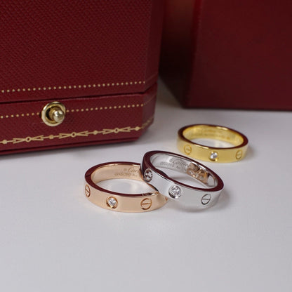 [CharmAmor]LOVE 4MM 1 DIAMOND RING