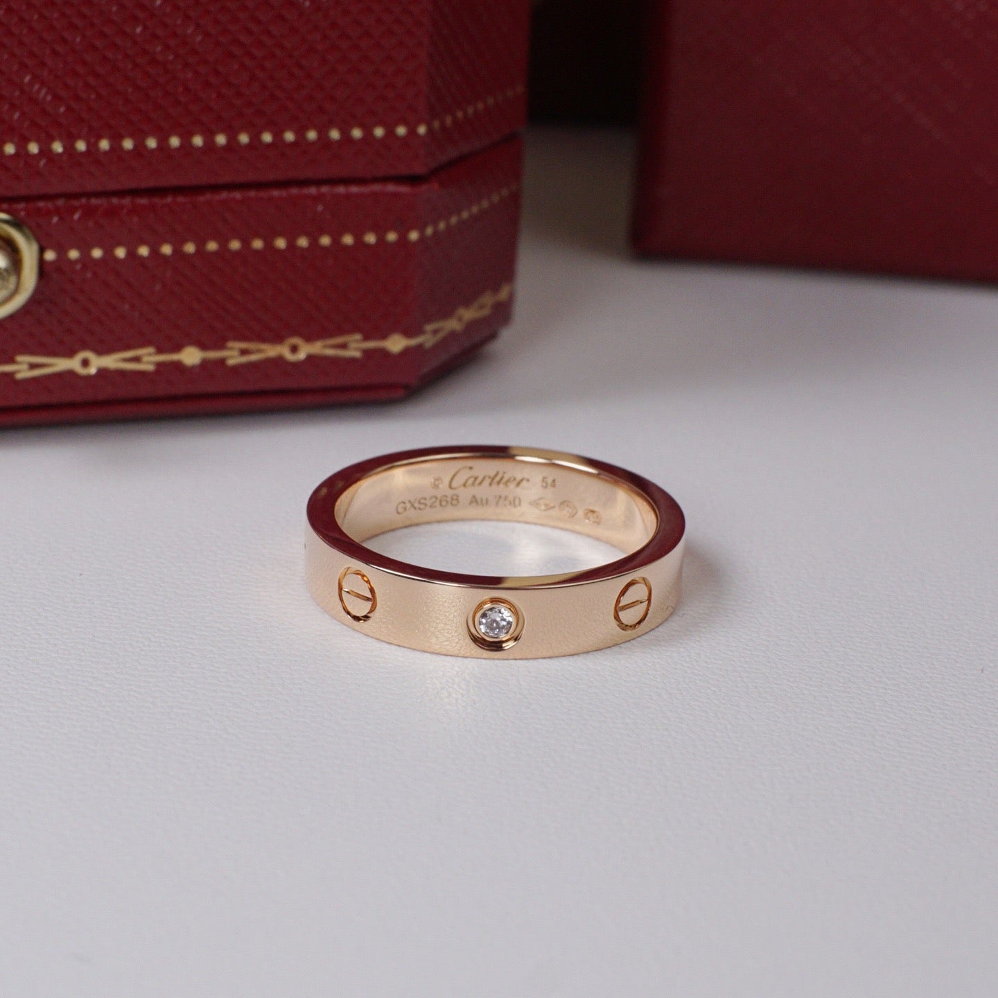 [CharmAmor]LOVE 4MM 1 DIAMOND RING
