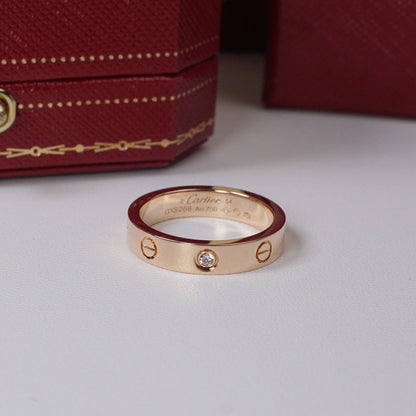 [CharmAmor]LOVE 4MM 1 DIAMOND RING