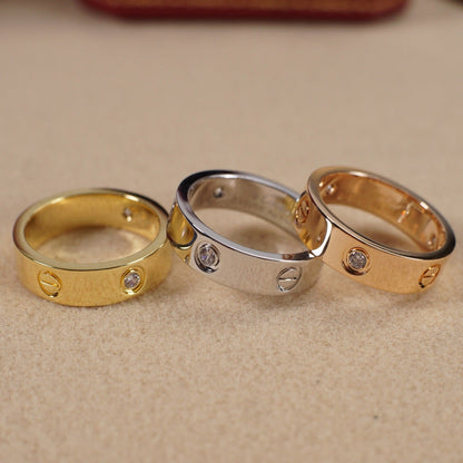 [CharmAmor]LOVE 5.5MM 3 DIAMOND RING
