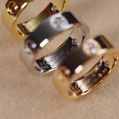 [CharmAmor]LOVE 5.5MM 3 DIAMOND RING