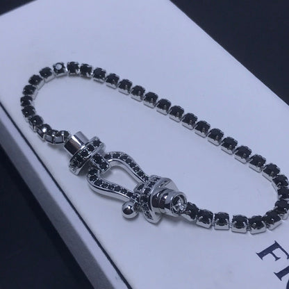 [CharmAmor]FORCE  LARGE HORSESHOE FULL DIAMOND TENNIS BRACELET