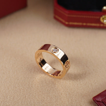 [CharmAmor]LOVE 5.5MM 3 DIAMOND RING