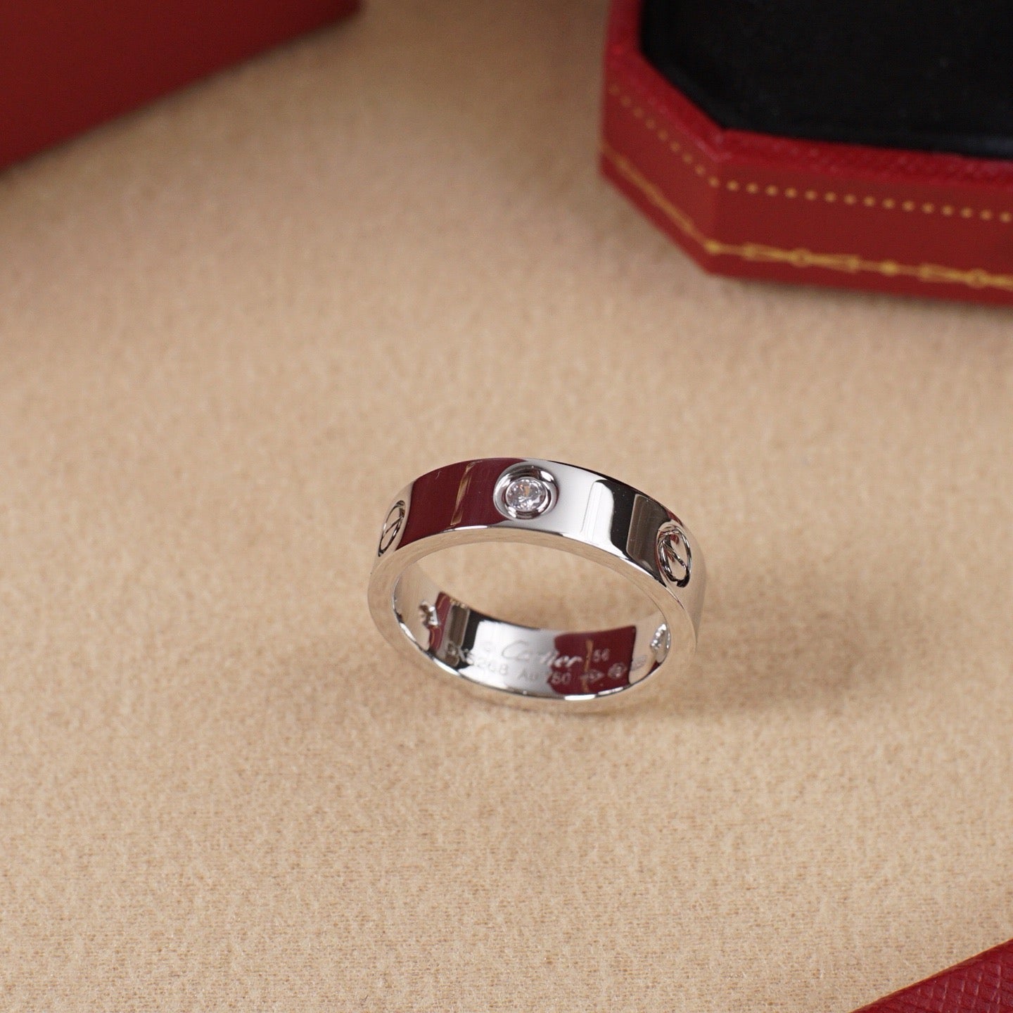 [CharmAmor]LOVE 5.5MM 3 DIAMOND RING