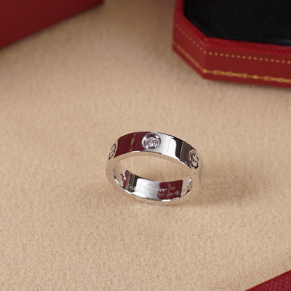 [CharmAmor]LOVE 5.5MM 3 DIAMOND RING